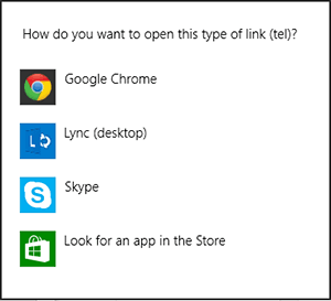 Select a calling application