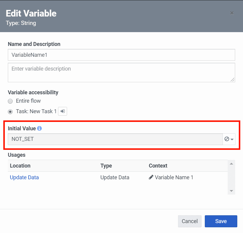VariableInitialValue