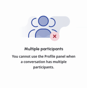 Screenshot showing profile panel having multiple participants