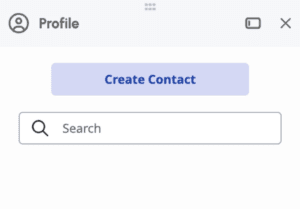 Screenshot showing ephemeral contact creation process