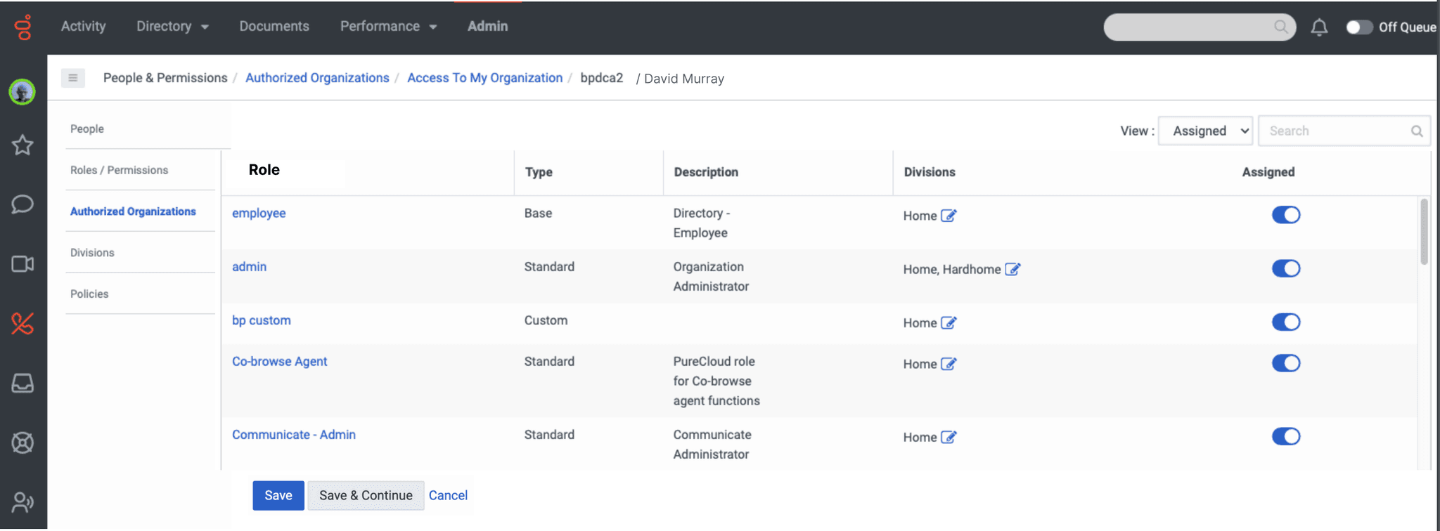 Division-specific role assignments - Genesys Cloud Resource Center