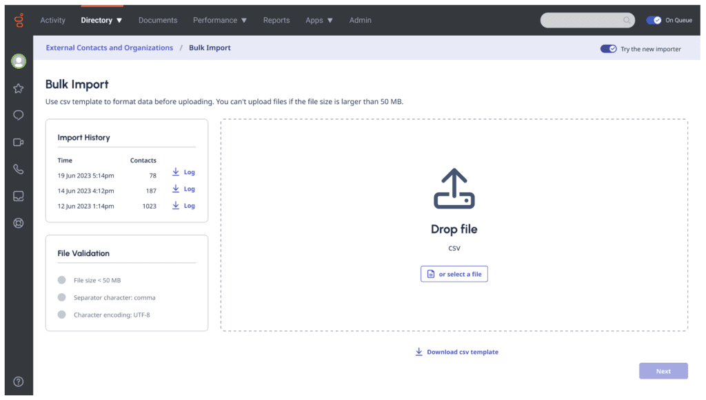 After enhanced contact management and bulk import features