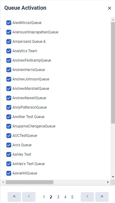 After queue activation panel update