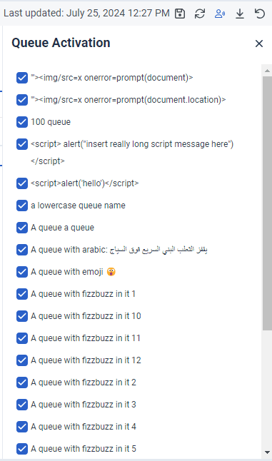 Before queue activation panel update
