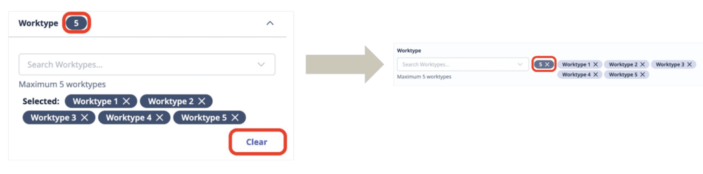 Clear worktype changes