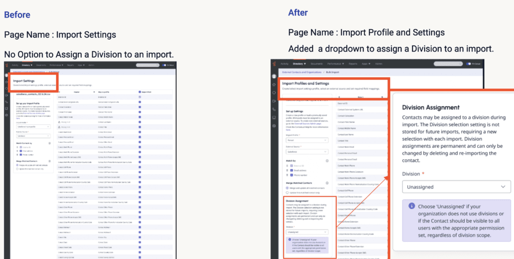 Import profile and settings
