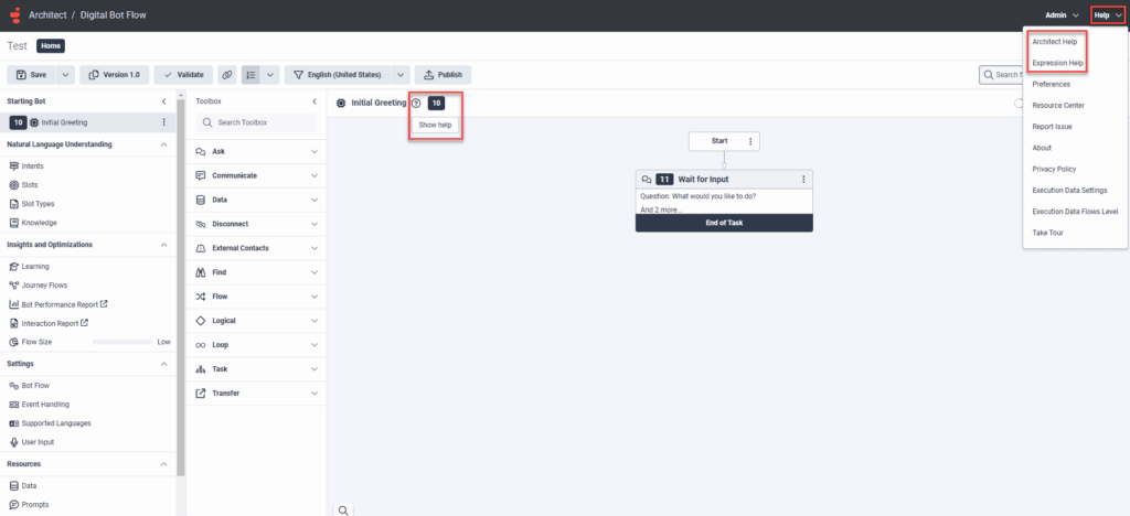 Before new help menu