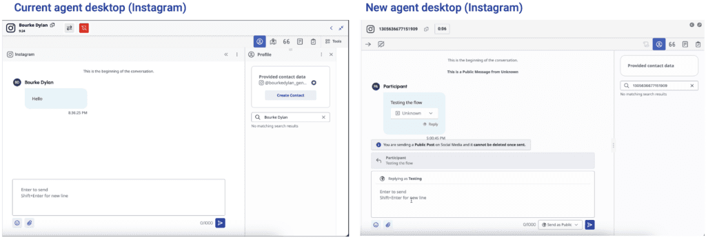 Agent desktop - Instagram