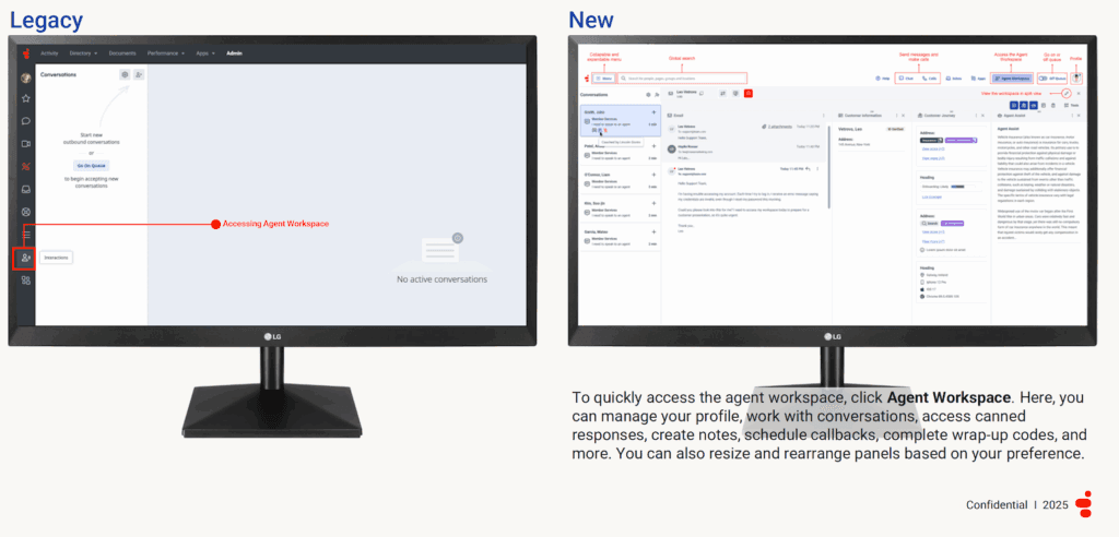 Open the agent workspace