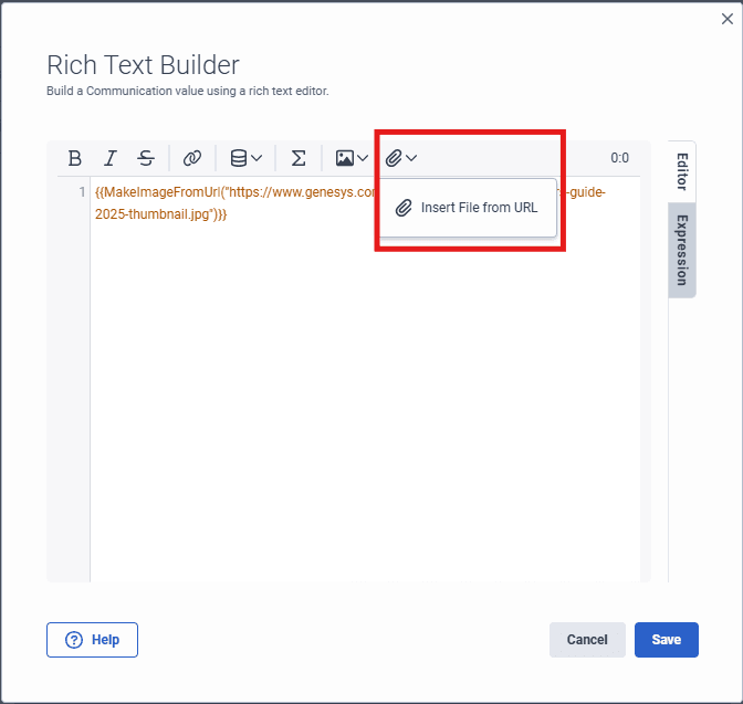 Insert file from URL
