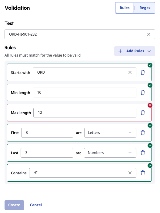Validate string data type in AI guides