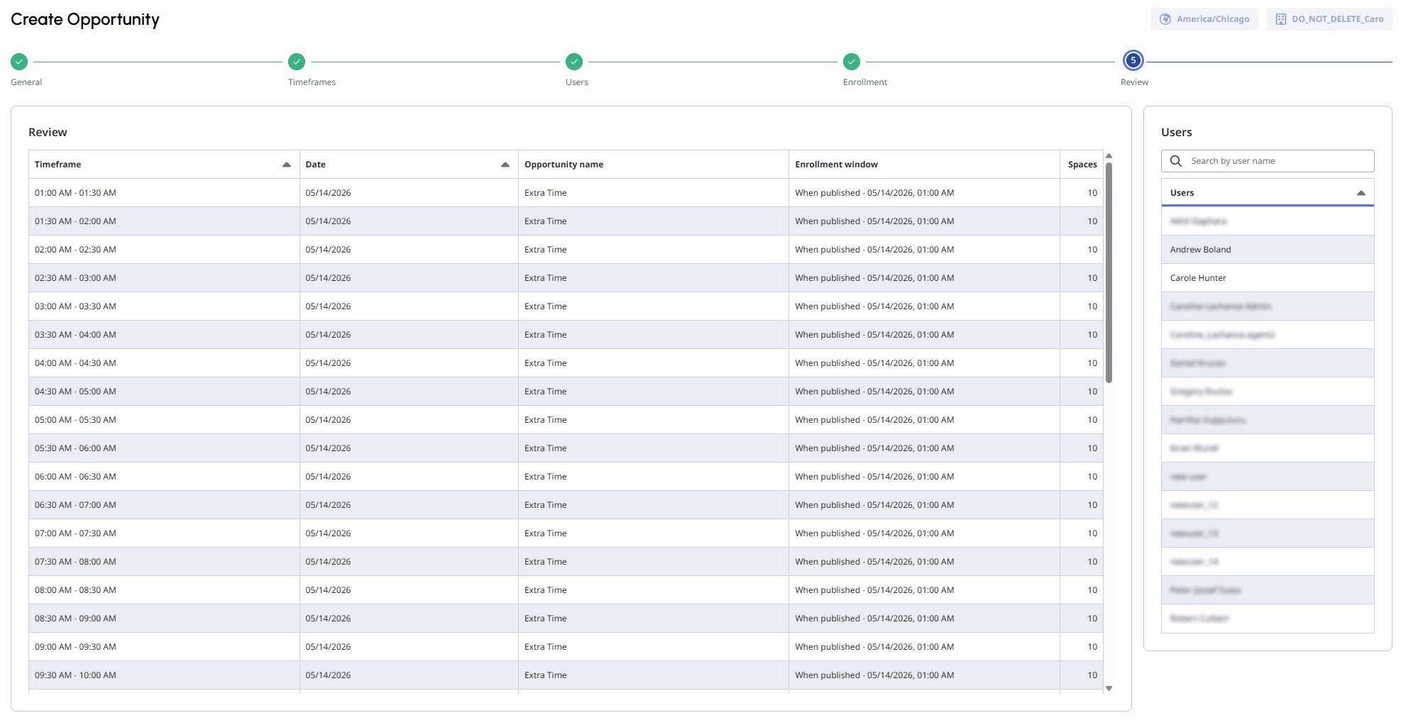 Displays the review page.