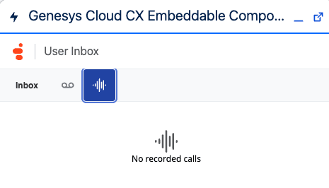 This image is a screenshot of the Recordings tab in the voicemail component in CX Cloud.