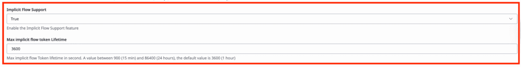 Click to enlarge. The fields for implicit flow selection