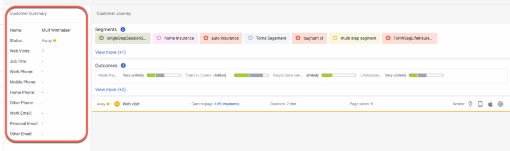 Click to enlarge. Customer journey in Live Now