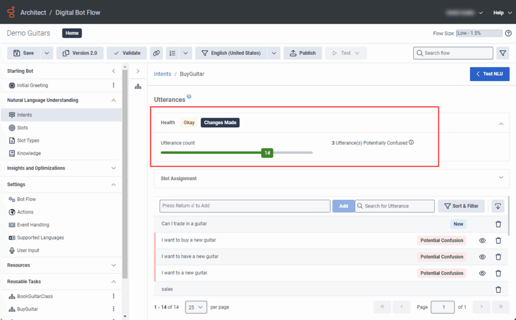 Click to enlarge. Utterance changes made