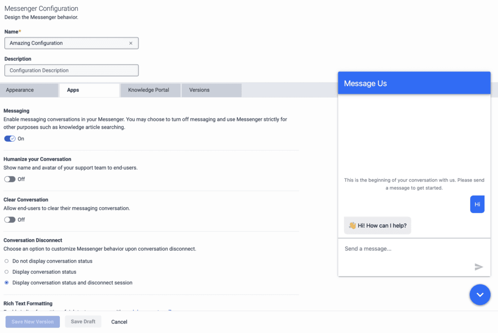 Click to enlarge. Previous Messenger Apps overall organization