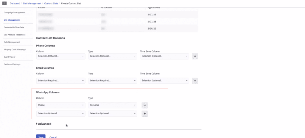 Click to enlarge. New columns