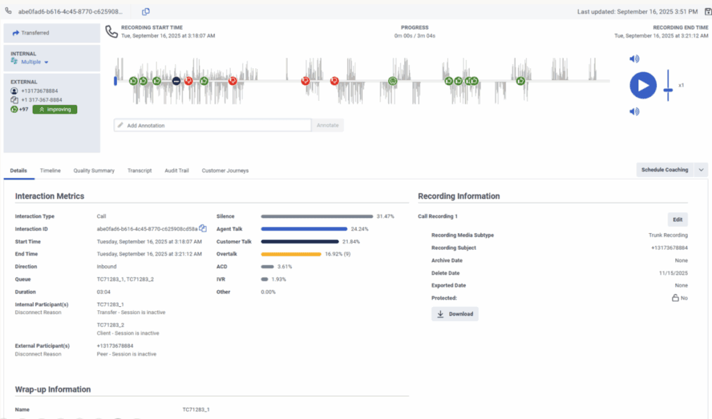 Click to enlarge. View an interaction's details tab