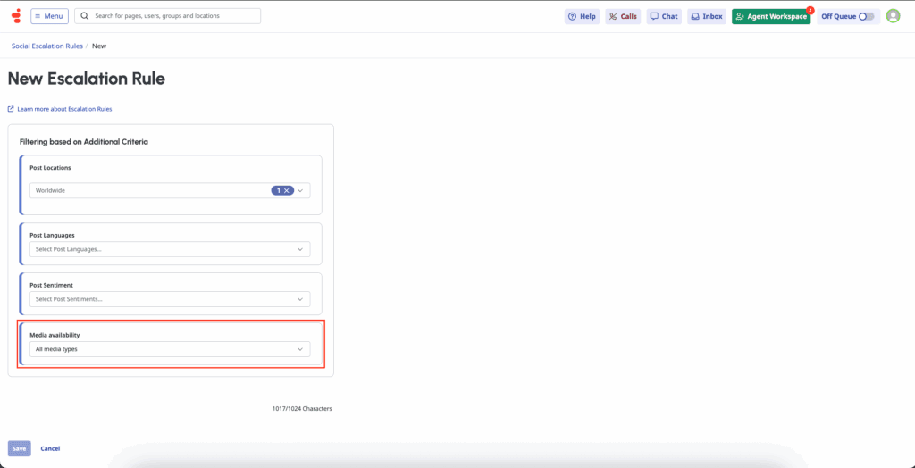 Click to enlarge. Media based escalation