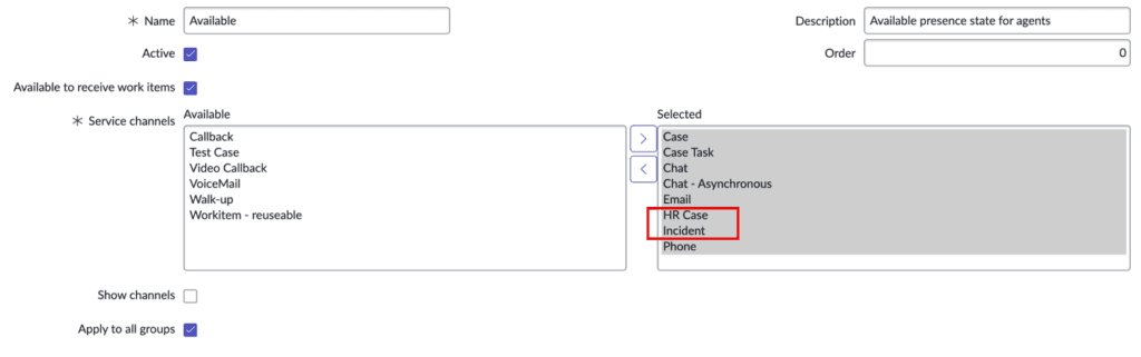 Click to enlarge. This image is a screenshot of the Presence States in the ServiceNow UI.
